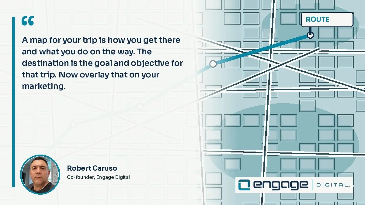 Robert Caruso quote: a map for your trip is how you get there; the destination is the goal